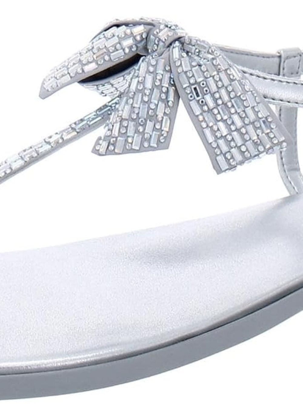 Naturalizer Silver Bow Embellished T-Strap Sandal